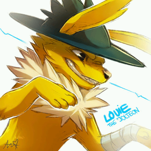 Louie the Jolteon's in game spray