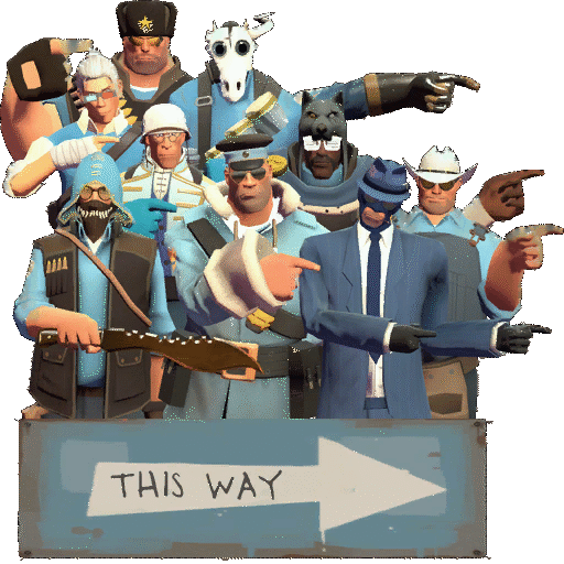 THIS WAY PLEASE!--->'s in game spray